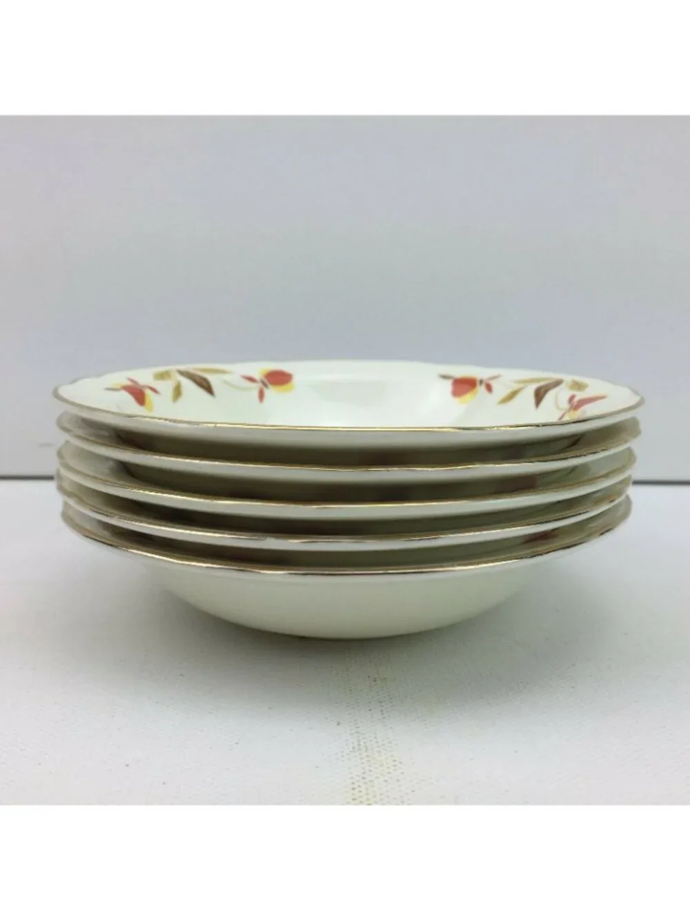 Autumnware Vintage Hall China Autumn Leaf Mary Dunbar Dessert Bowl Set Dish 5.5